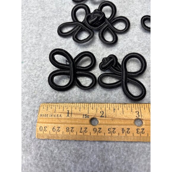 Black Frog Closure Set 6 Decorative Knot Fasteners Sewing Crafting - Picture 8 of 11